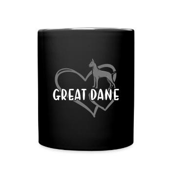 Great Dane Heart - Tasse einfarbig - Schwarz - Vorne