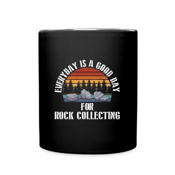 Geologie Steine Sammeln | Edelstein Stein Geschenk - Tasse einfarbig - Schwarz - Vorne