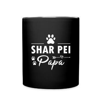 Shar Pei Papa - Tasse einfarbig - Schwarz - Vorne