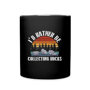 Steine Sammeln | Steinsammler Geologe Geschenkidee - Tasse einfarbig - Schwarz - Vorne