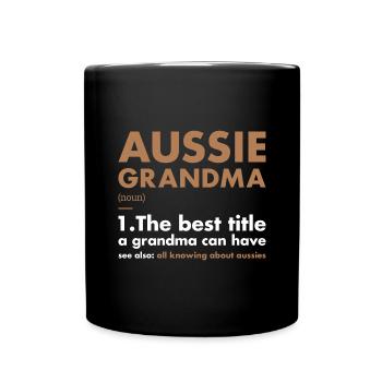 Dog Aussie Grandma Definition - Full Colour Mug - black - Front