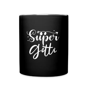 Super Götti bescht Götti Patenonkel Schweiz - Tasse einfarbig - Schwarz - Vorne