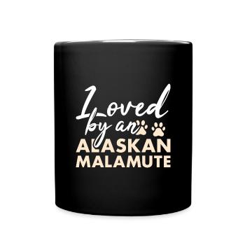 Loved By A Alaskan Malamute - Full Colour Mug - black - Front