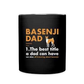 Chien Basenji Papa Définition - Mug uni - noir - Devant