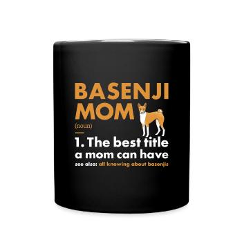 Chien Basenji Maman Définition - Mug uni - noir - Devant