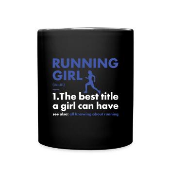 Sport Girl Running - Full Colour Mug - black - Front