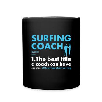 Sport Coach Surfing - Tasse einfarbig - Schwarz - Vorne