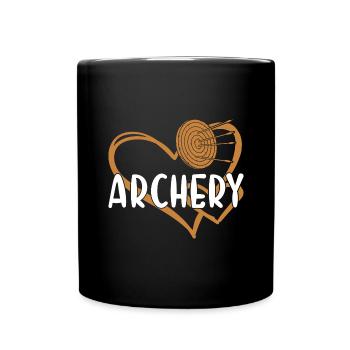 Tir à l’arc Sport Heart - Mug uni - noir - Devant
