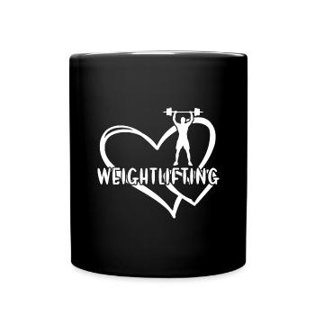 Sport Coeur Haltérophilie - Mug uni - noir - Devant