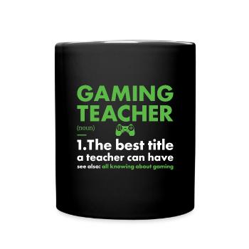 Gamer Teacher Définition du jeu - Mug uni - noir - Devant