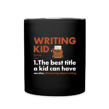 Writer Kid Definition Writing - Full Colour Mug - black - Front