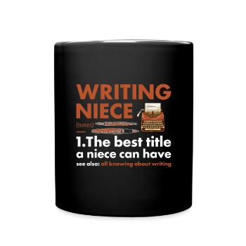 Writer Niece Definition Writing - Full Colour Mug - black - Front