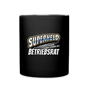Superheld, clever getarnt als Betriebsrat - Tasse einfarbig - Schwarz - Vorne