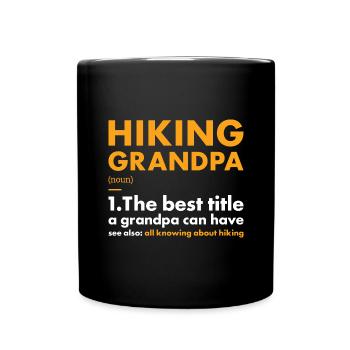Hiker Grandpa Definition Hiking - Tasse einfarbig - Schwarz - Vorne