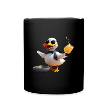Sunglasses Duck Toasting Beer - Full Colour Mug - black - Front