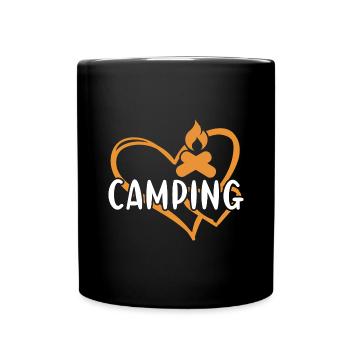 Camper Heart Camping - Full Colour Mug - black - Front
