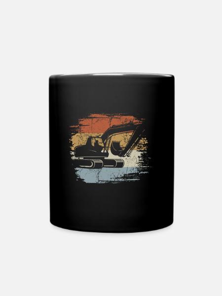 Rétro - Vintage - Pelle - Dragage - Mug uni - noir