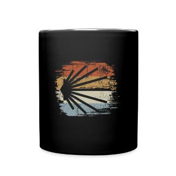 Camino - Camino de Santiago - Pilgrimage - Retro Vintage - Full Colour Mug - black - Front