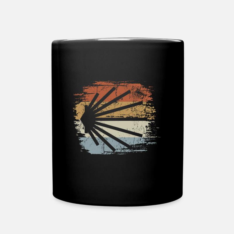 Camino - Jakobsweg - Pilgertour - Retro Vintage - Tasse einfarbig - Schwarz
