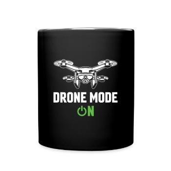Drohnen-Modus Ein - Tasse einfarbig - Schwarz - Vorne