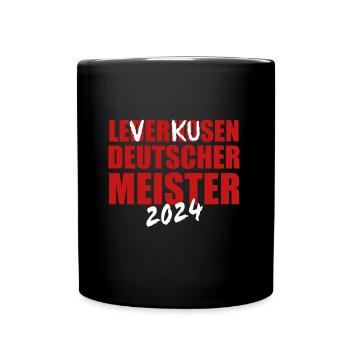 Leverkusen - Deutscher Meister 2024 - Tasse einfarbig - Schwarz - Vorne
