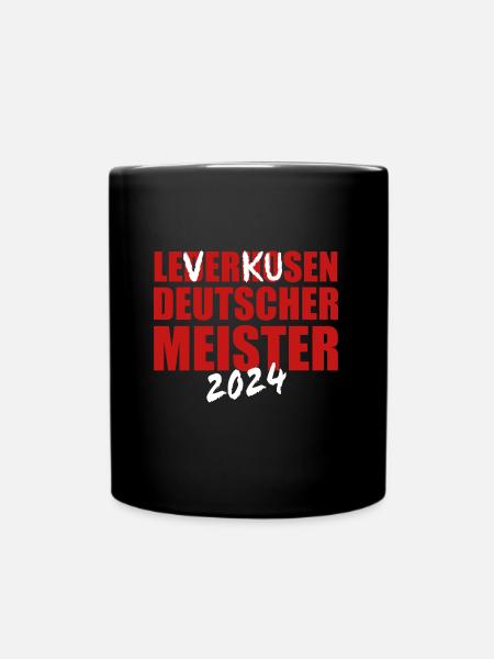 Leverkusen - Deutscher Meister 2024 - Tasse einfarbig - Schwarz