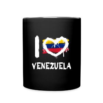 I love Venezuela / Ich Liebe Venezuela Land Länder - Tasse einfarbig - Schwarz - Vorne