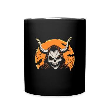 Déguisement de crâne de cornes d’Halloween - Creepy - Mug uni - noir - Devant