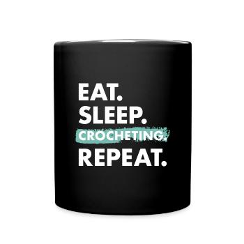 Crocheteur Eat Sleep Crochet - Mug uni - noir - Devant