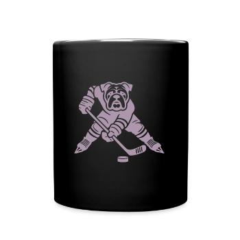 Bulldogge Eishockey Silhouette minimalistisch - Full Colour Mug - black - Front