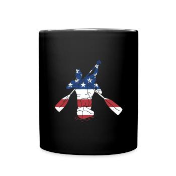 Canoeist Us Flag Canoeing - Tasse einfarbig - Schwarz - Vorne