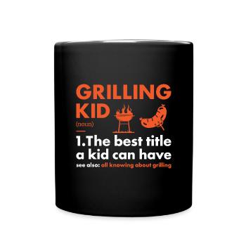 Griller Kid Définition Grillades - Mug uni - noir - Devant