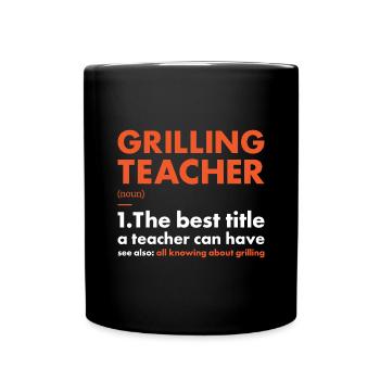 Griller Enseignant Définition Grillades - Mug uni - noir - Devant