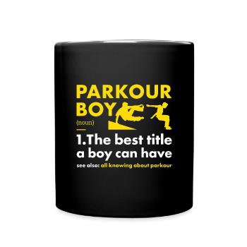 Traceur Boy Definition Parkour - Full Colour Mug - black - Front