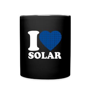 I Love Solar - Heart - Renewable Energy - Full Colour Mug - black - Front