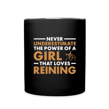 Reiner Never Underestimate The Power Of A Girl - Full Colour Mug - black - Front