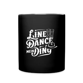 Line Dance Gruppe Training mein Tanzsport - Tasse einfarbig - Schwarz - Vorne