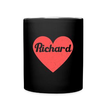 Richard Nom Coeur Rouge Amour Fan Rétro - Mug uni - noir - Devant