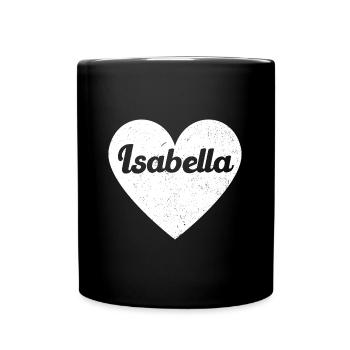 Isabella Name Grosses Herz Liebe Grafik Geschenk - Tasse einfarbig - Schwarz - Vorne