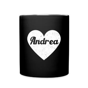 Andrea Nom Grand Coeur Amour Cadeau Graphique - Mug uni - noir - Devant