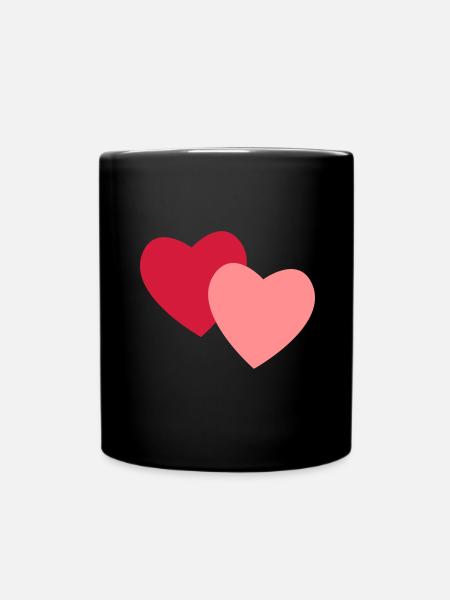 coeurs roses - Mug uni - noir