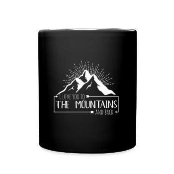 Liebe Berge Wandern Valentinstag Geschenk - Tasse einfarbig - Schwarz - Vorne