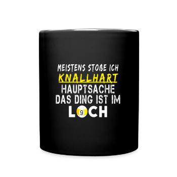 Pool Billard 9 Ball Knallhart - Tasse einfarbig - Schwarz - Vorne