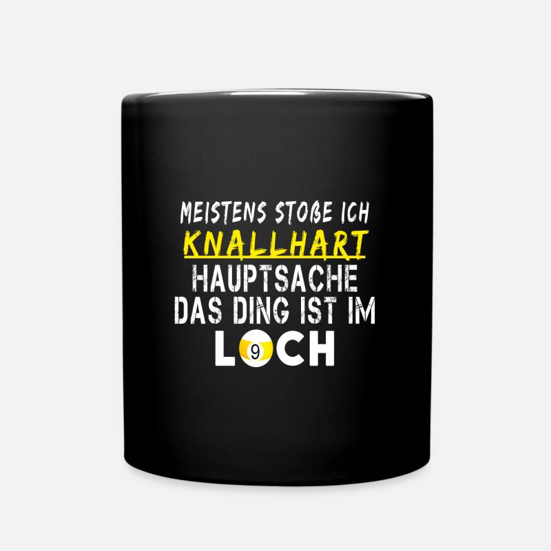 Pool Billard 9 Ball Knallhart - Tasse einfarbig - Schwarz