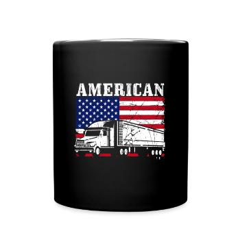 Trucker American Trucks - Truck Driver Truckers Am - Tasse einfarbig - Schwarz - Vorne