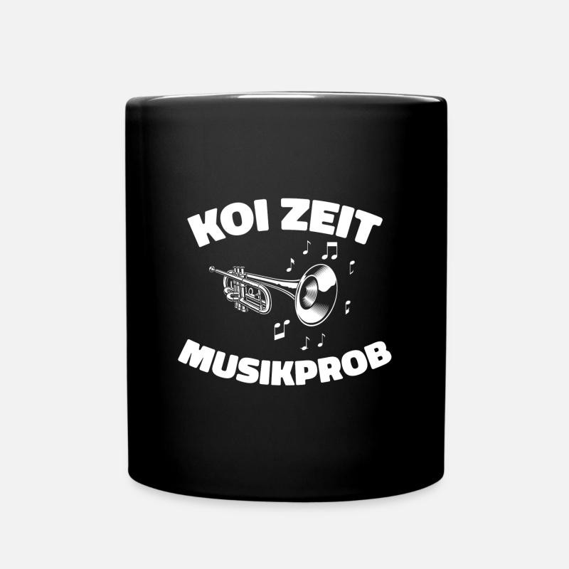 Koi Zeit schwäbisch Musikprob - Tasse einfarbig - Schwarz