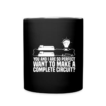 Electrician Electrical Engineer Electronics Technician - Full Colour Mug - black - Front