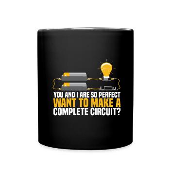 Electrician Electrical Engineer Electronics Technician - Full Colour Mug - black - Front