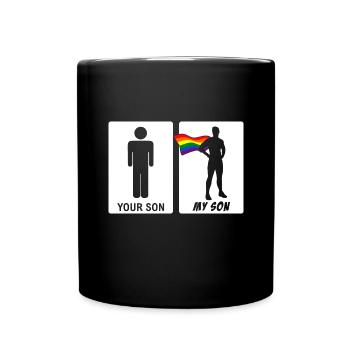 Gay Fils Mère Père LGBT Gay CSD Gay - Mug uni - noir - Devant