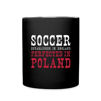 Poland Soccer Polish Football Polska Futbol - Tasse einfarbig - Schwarz - Vorne